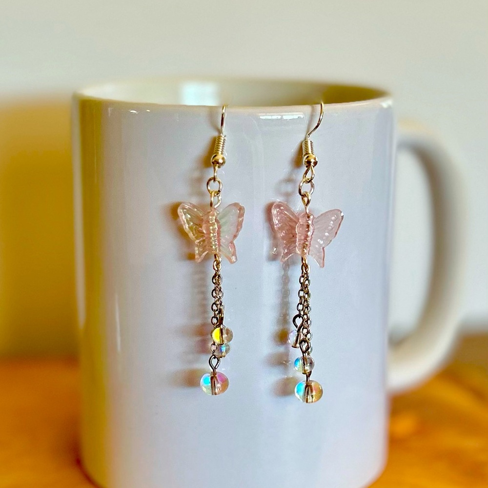 Handmade butterfly bubble earrings 🦋🫧